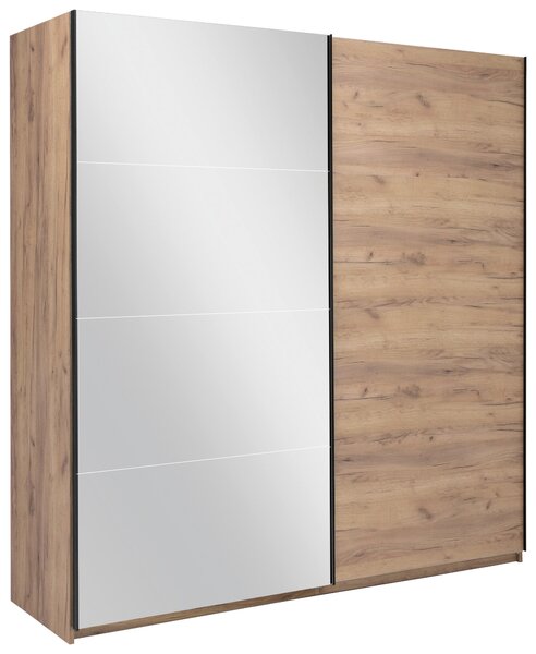 ŠATNÍ SKŘÍŇ S POSUVNÝMI DVEŘM, barvy dubu, 200/210/62 cm MID.YOU - Šatní skříně, Online Only
