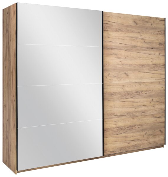 ŠATNÍ SKŘÍŇ S POSUVNÝMI DVEŘM, barvy dubu, 250/210/62 cm MID.YOU - Šatní skříně, Online Only