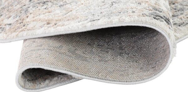 Makro Abra Kulatý koberec VALLEY D147A Klasický světle šedý krémový Rozměr: průměr 80 cm
