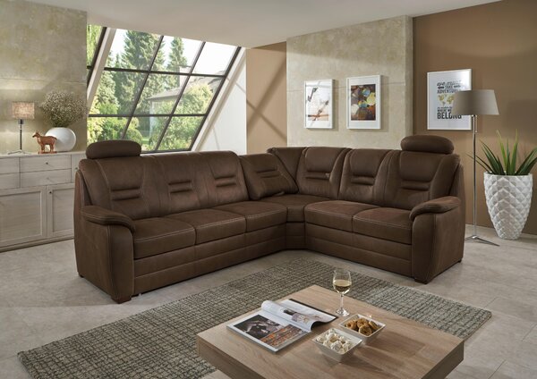 ROHOVÁ SEDAČKA, textil, tmavě hnědá Beldomo Comfort - Sedací soupravy