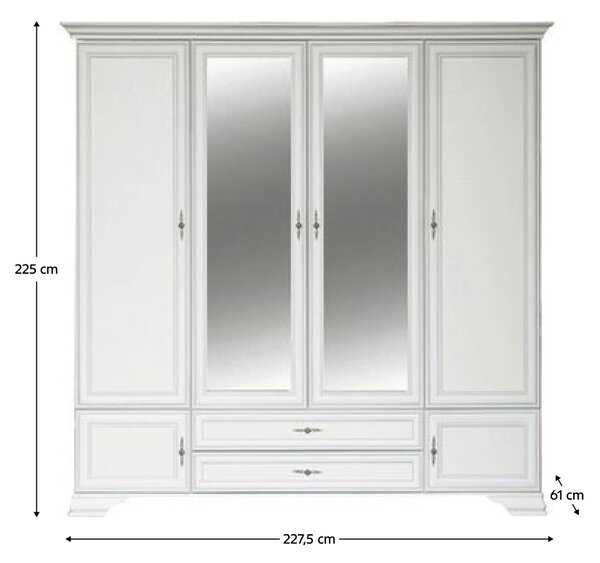 KONDELA Skříň, alpská bílá, KENTAK SZF6D2S