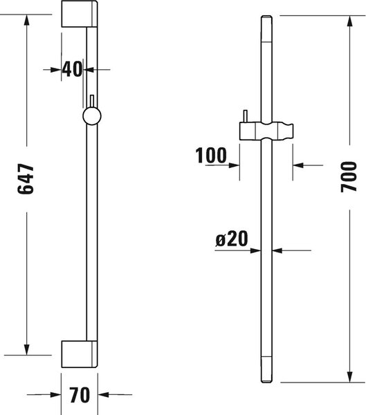 Duravit sprchová tyč |70 cm UV0600003010
