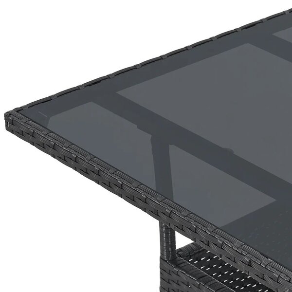 Juskys Ratanový čtvercový stůl Yoro 60 cm - černý