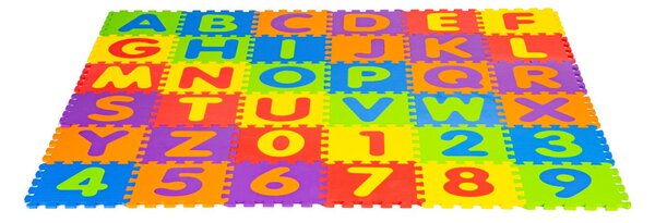 Velká pěnová podložka EVA pro děti písmena čísla 178x178 cm 36 ks