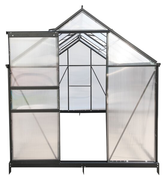 Furnigo Zahradní skleník 380x190x195 cm + základna - černý