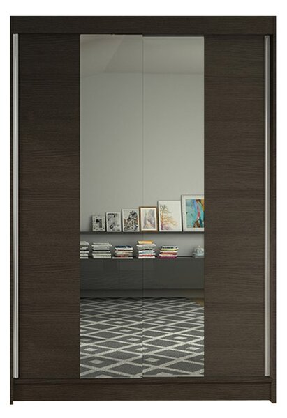 Šatní skříň LINO II šířka 120 cm - čokoláda