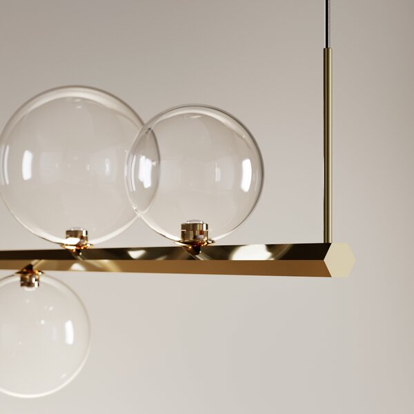 Lodes Random Stick long, závěsné svítidlo 15W LED 2700K, černá/bronzová, délka 150cm