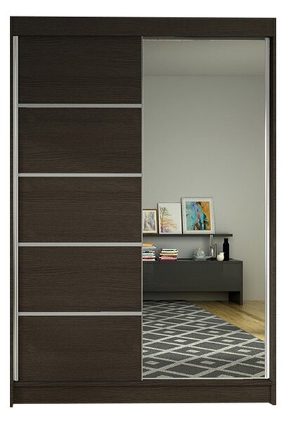 Šatní skříň LINO III šířka 120 cm - čokoláda