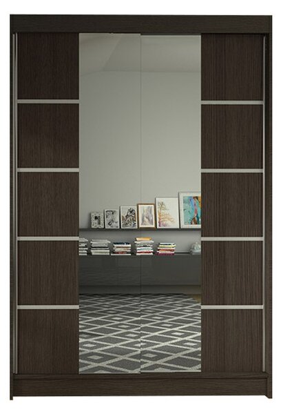 Šatní skříň LINO V šířka 120 cm - čokoláda