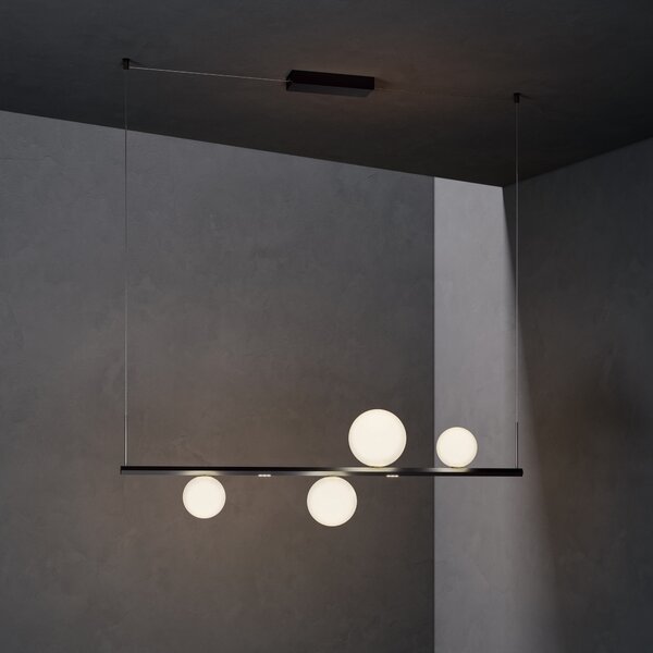 Lodes Random Stick short, závěsné svítidlo 10W LED 2700K, černá/bronzová+čirá+kouřová, délka 100cm