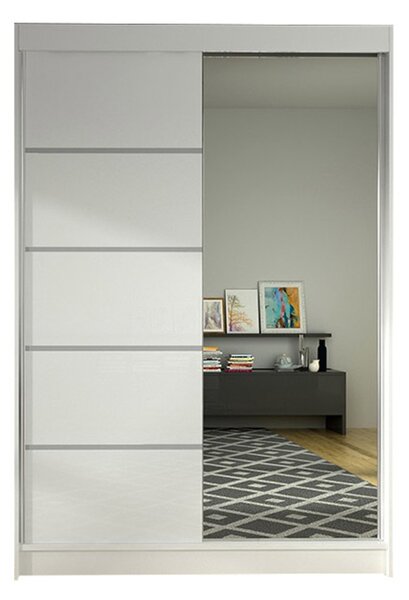 Šatní skříň LINO III šířka 120 cm - bílá