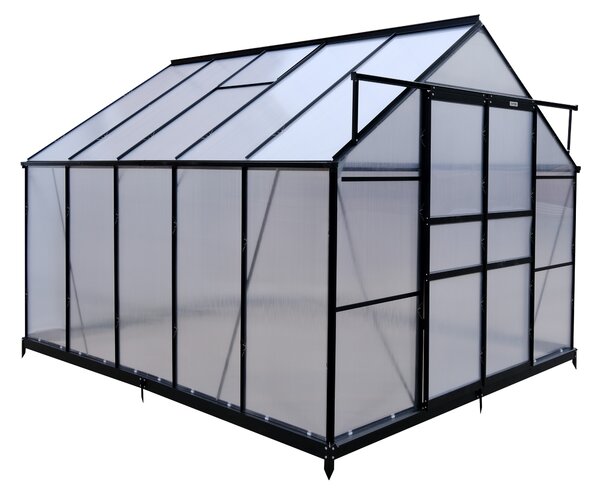 Furnigo Zahradní skleník 310x250x195 cm + základna - černý