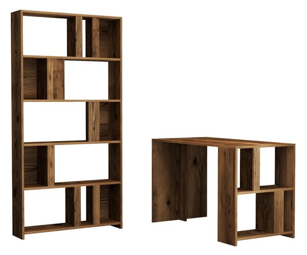 PC stolek s regálem Limba (ořech). Akce -25%