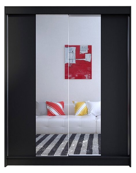 Šatní skříň CAMINO II šířka 150 cm - černá