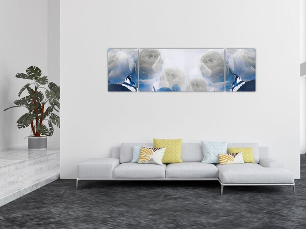 Obraz - Bílé růže (170x50 cm)