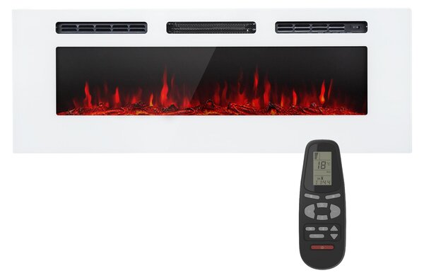 Klarstein Elektrický krb, elektrické ohřívače do obýváku a interiéru, elektrický krb s LED plameny, krb na dálkové ovládání, ventilátorový ohřívač s časovačem, nastavitelný termostat, ohřívač 1800 W