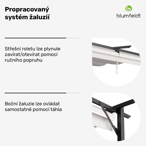 Blumfeldt Blumfeldt Pantheon Wall Pergola, nástěnná pergola, 3 x 3 m, práškově lakovaná ocel, odolná vůči povětrnostním vlivům