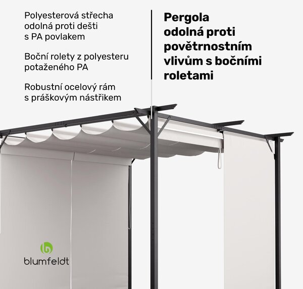 Blumfeldt Blumfeldt Pantheon Wall Pergola, nástěnná pergola, 3 x 3 m, práškově lakovaná ocel, odolná vůči povětrnostním vlivům
