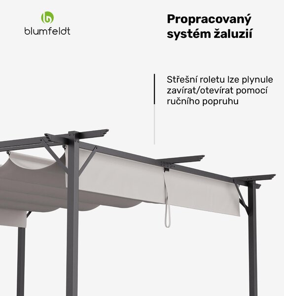 Blumfeldt Blumfeldt Pantheon Robust Pergola, 3x3 m, práškově lakovaná ocel, odolná vůči povětrnostním vlivům