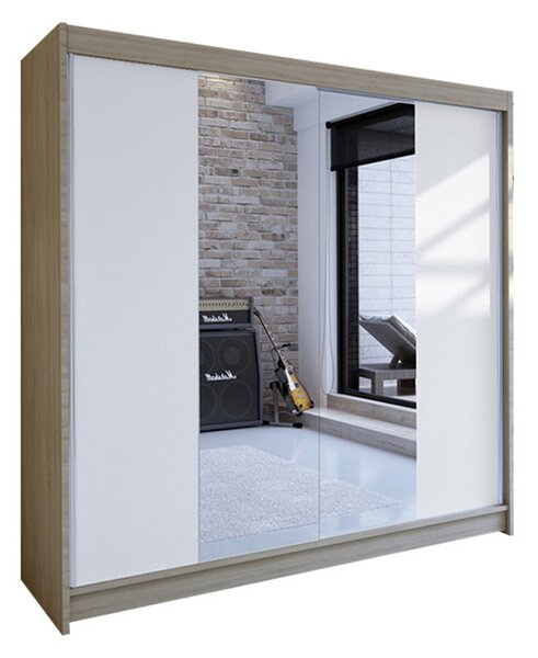 Šatní skříň TALIN II šířka 180 cm - dub sonoma/bílá