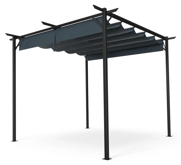 Blumfeldt Pergola 3x3 m - polyesterová střecha odolná vůči povětrnostním vlivům, ocelový rám s práškovým nástřikem, celoroční použití, snadná montáž, moderní design na zahradu a terasu