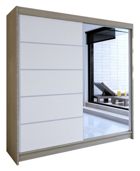 Šatní skříň TALIN III šířka 180 cm - dub sonoma/bílá