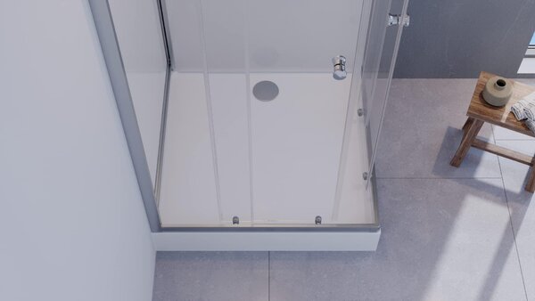 Kompletní sprchový kout MARWELL Kompletní sprchový kout White Dream 90 x 90 x 200 cm - kompletní sada včetně sprchové vaničky a baterie - oboustranná montáž - vysoce kvalitní hliníkový profilový systém