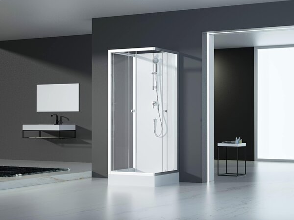 Kompletní sprchový kout MARWELL Kompletní sprchový kout White Dream 90 x 90 x 200 cm - kompletní sada včetně sprchové vaničky a baterie - oboustranná montáž - vysoce kvalitní hliníkový profilový systém