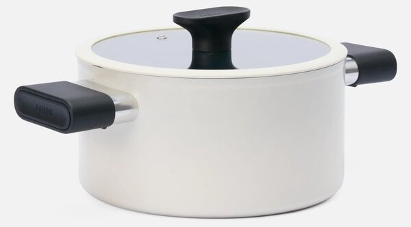 Fabini Hrnec Meda 5.0 Economy, ø 20 cm (2,6 l) - Nepřilnavý hrnec s keramickým povrchem s poklicí, krémový