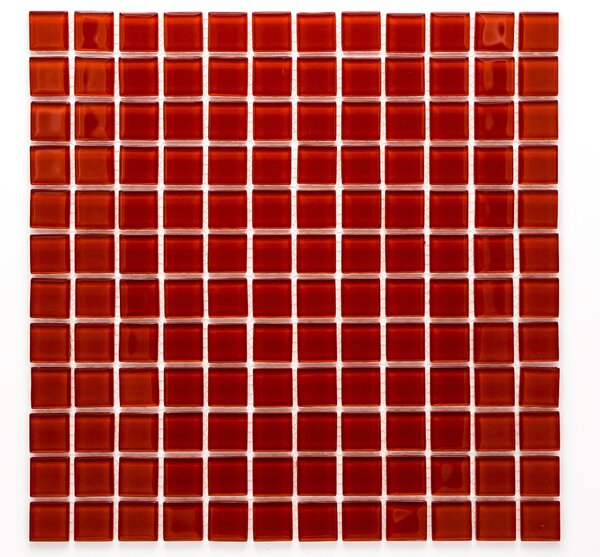 Skleněná mozaika červená 23x23mm