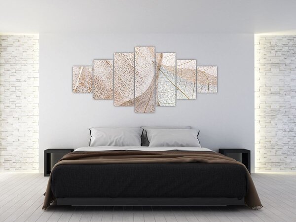 Obraz - Béžové listy (210x100 cm)