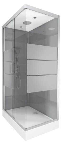 Kompletní sprchový kout MARWELL Kompletní sprchový kout Grey River 2 Obdélník 80 x 110 x 215 cm - Kompletní sada včetně sprchové vaničky a baterie - Rohový sprchový kout s čelním vstupem - Sprchový kout s vysoce kvalitními hliníkovými profily