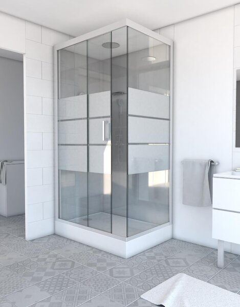 Kompletní sprchový kout MARWELL Kompletní sprchový kout Grey River 2 Obdélník 80 x 110 x 215 cm - Kompletní sada včetně sprchové vaničky a baterie - Rohový sprchový kout s čelním vstupem - Sprchový kout s vysoce kvalitními hliníkovými profily