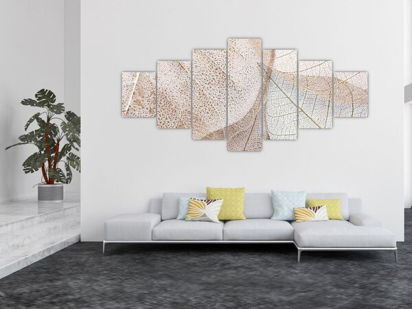 Obraz - Béžové listy (210x100 cm)