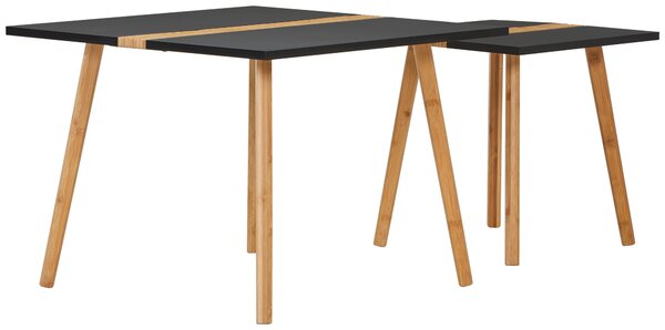 SADA ODKLÁDACÍCH STOLKŮ, přírodní barvy, černá, dřevo, 60/40/60/40/45/40 cm MID.YOU - Online Only konferenční stolky, Online Only