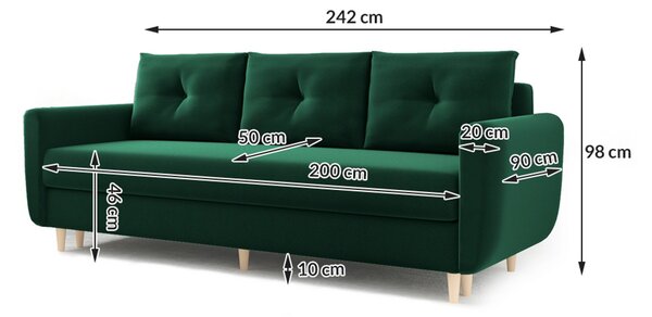Velká rozkládací pohovka MAWI Světle zelená