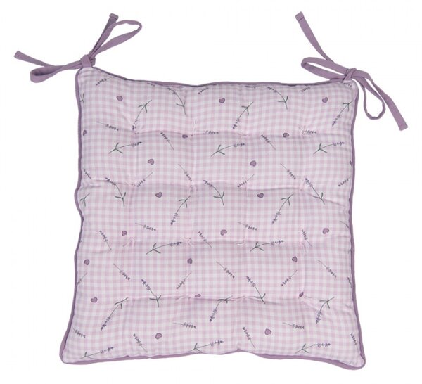 Bavlněný podsedák s levandulemi a výplní Lavander Garden – 40x40x4 cm