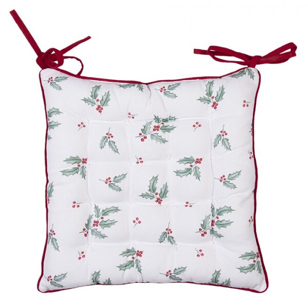 Podsedák na židli s výplní Holly Christmas s jelenem – 40x40x4 cm