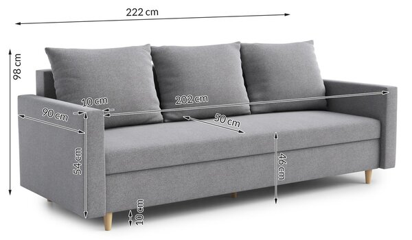 Velká rozkládací pohovka ALMA Modrá