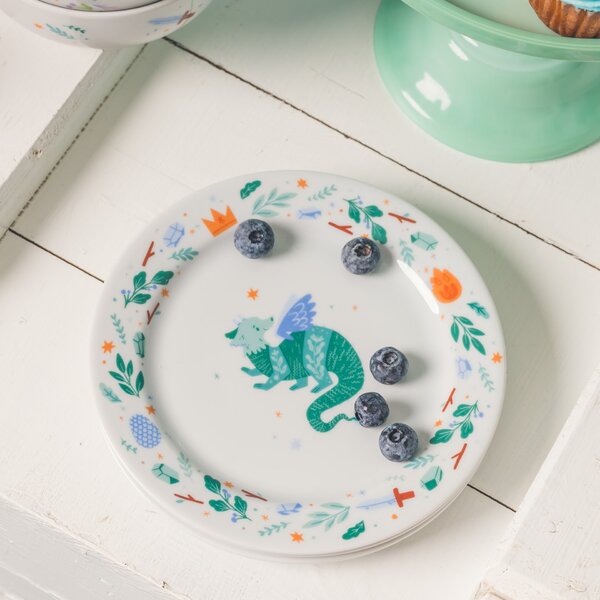 Dětský porcelánový talíř Drak Ø 19 cm