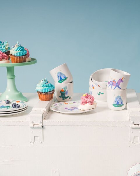 Dětský porcelánový talíř Jednorožec Ø 19 cm