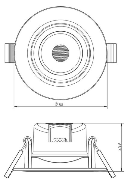 Deko-Light stropní vestavné svítidlo, SMD-68-230V-DIM-2700K-kulaté, 220-240V 6,5 W 2700 K 510 lm dopravní černá RAL 9017 565385