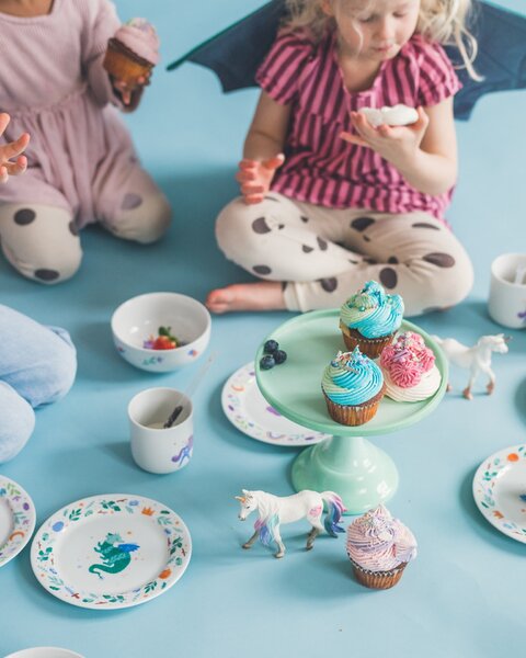 Dětský porcelánový talíř Drak Ø 19 cm
