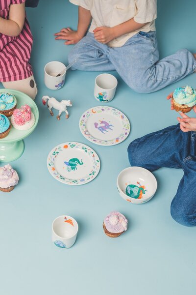 Dětský porcelánový talíř Drak Ø 19 cm