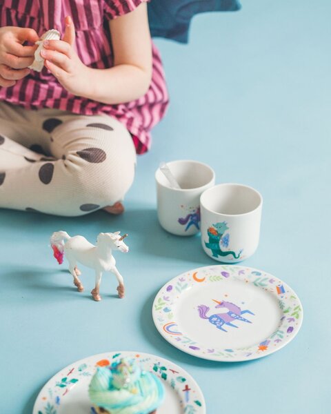 Dětský porcelánový talíř Jednorožec Ø 19 cm