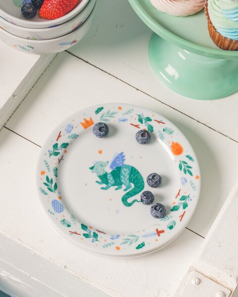 Dětský porcelánový talíř Drak Ø 19 cm
