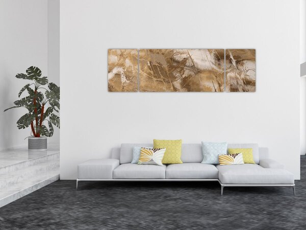 Obraz - Hnědá abstrakce (170x50 cm)