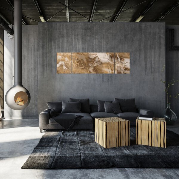 Obraz - Hnědá abstrakce (170x50 cm)