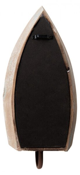 Béžový antik nástěnný svícen se zrcadlem – 15x17x36 cm