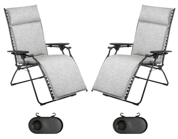Zvýhodněná sada 2x relaxační křeslo BAYANNE Tundra šedá Granit